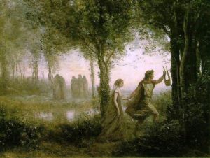 Orpheus Leading Eurydice from the Underworld Painting by Jean-Baptiste-Camille Corot 1861